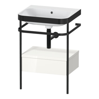 Duravit Meuble vasque Happy D.2 Plus 57,5x49cm, sans trop-plein, blanc, avec console, 1 tiroir
