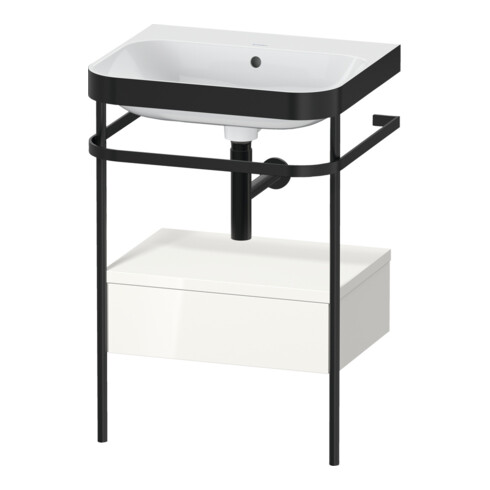 Duravit Meuble vasque Happy D.2 Plus 57,5x49cm, sans trop-plein, blanc, avec console, 1 tiroir