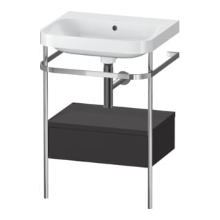 Duravit Meuble vasque Happy D.2 Plus 57,5x49cm, sans trop-plein, gris mat, avec console, 1 tiroir