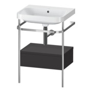 Duravit Meuble vasque Happy D.2 Plus 57,5x49cm, sans trop-plein, gris mat, avec console, 1 tiroir