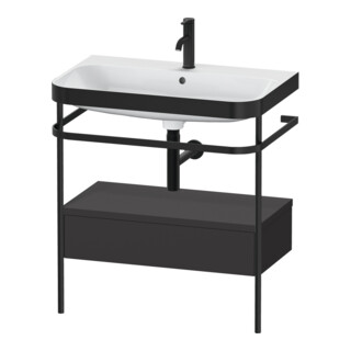 Duravit Meuble vasque Happy D.2 Plus 77,5x49 cm, 1 mitigeur, gris, avec console, 1 tiroir