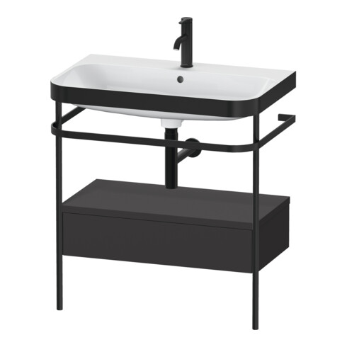 Duravit Meuble vasque Happy D.2 Plus 77,5x49 cm, 1 mitigeur, gris, avec console, 1 tiroir