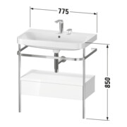 Duravit Meuble vasque Happy D.2 Plus 77,5x49 cm, 1 mitigeur, sans console, 1 tiroir-3