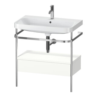 Duravit Meuble vasque Happy D.2 Plus 77,5x49 cm, 1 robinet, blanc mat, avec console, 1 tiroir