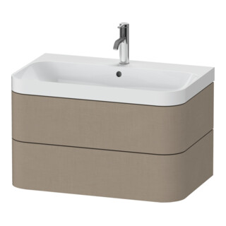 Duravit Meuble vasque Happy D.2 Plus 77,5x49 cm, 1 robinetterie, lin, 2 tiroirs
