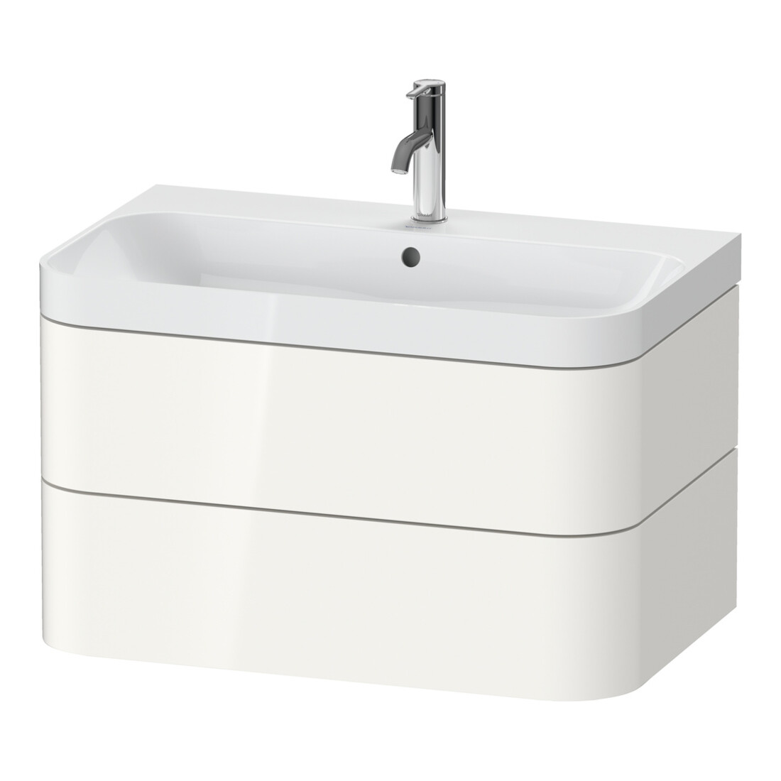 Duravit Meuble vasque Happy D.2 Plus 77,5x49 cm, 1 trou, blanc brillant, 2 tiroirs