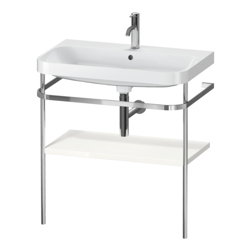 Duravit Meuble vasque Happy D.2 Plus 77,5x49 cm, 1 trou, blanc brillant, avec console métal