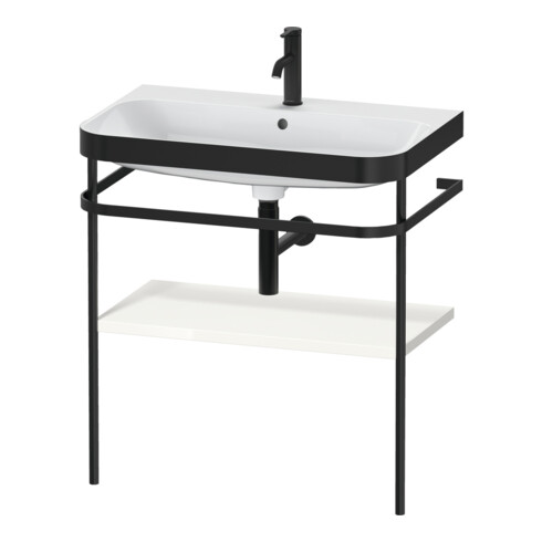 Duravit Meuble vasque Happy D.2 Plus 77,5x49 cm, 1 trou, blanc brillant, avec console métal