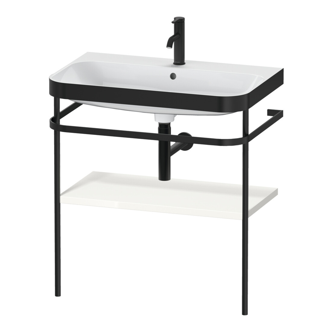 Duravit Meuble vasque Happy D.2 Plus 77,5x49 cm, 1 trou, blanc brillant, avec console métal