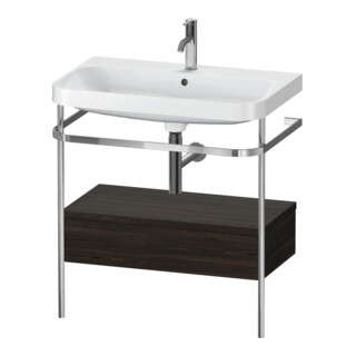 Duravit Meuble vasque Happy D.2 Plus 77,5x49 cm, 1 trou, N brossé, avec console, 1 tiroir