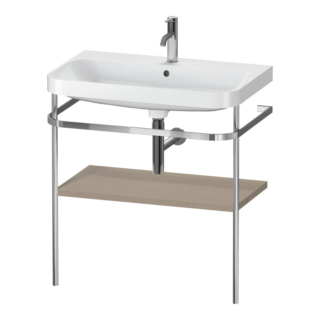 Duravit Meuble vasque Happy D.2 Plus 77,5x49 cm, 1 trou robinet, blanc, avec console métal