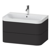 Duravit Meuble vasque Happy D.2 Plus 77,5x49 cm, 1 trou robinet, graphite mat, 2 tiroirs