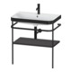Duravit Meuble vasque Happy D.2 Plus 77,5x49 cm, 1 trou robinet, graphite mat, avec console-1