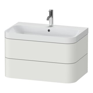 Duravit Meuble vasque Happy D.2 Plus 77,5x49 cm, 1 trou robinet, Noire s-mat, 2 tiroirs