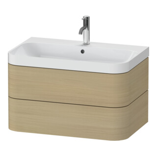 Duravit Meuble vasque Happy D.2 Plus 77,5x49 cm, 1 trou robinet, œil méditerranéen, 2 tiroirs