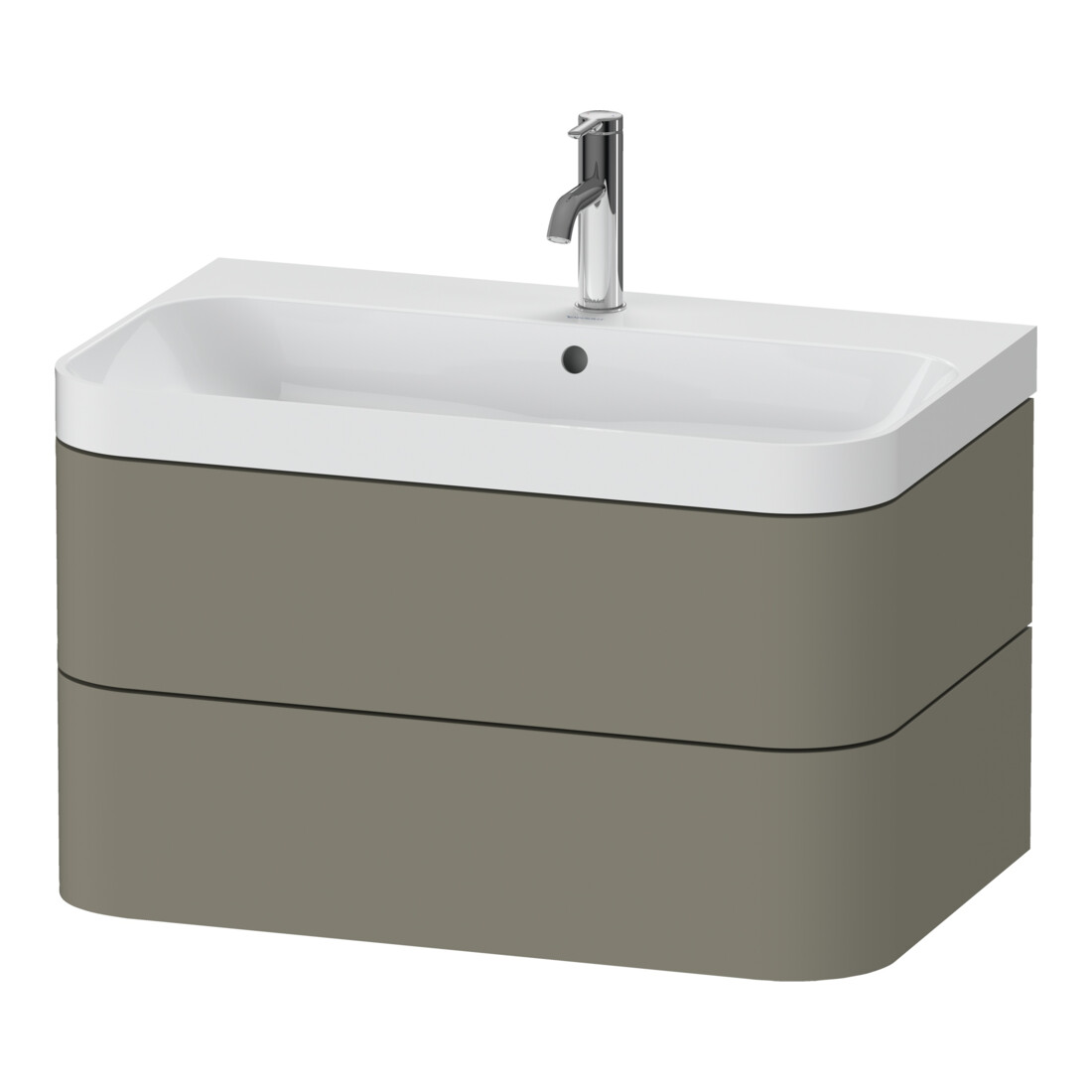 Duravit Meuble vasque Happy D.2 Plus 77,5x49 cm, 1 trou, st-g satiné, 2 tiroirs