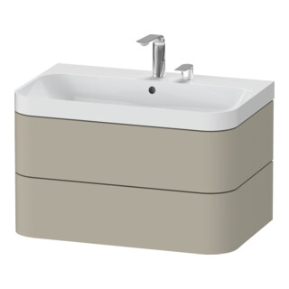 Duravit Meuble vasque Happy D.2 Plus 77,5x49 cm, 2 TLD, Taupe mat, 2 tiroirs