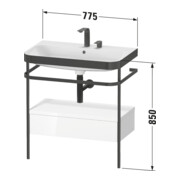 Duravit Meuble vasque Happy D.2 Plus 77,5x49 cm, 2 trous, avec console, 1 tiroir-4