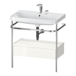 Duravit Meuble vasque Happy D.2 Plus 77,5x49 cm, 2 trous, blanc, avec console, 1 tiroir