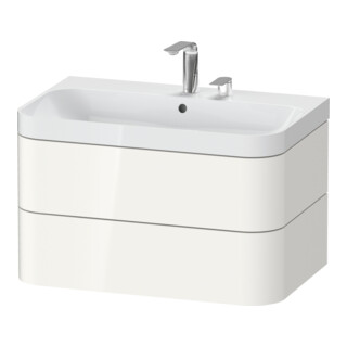 Duravit Meuble vasque Happy D.2 Plus 77,5x49 cm, 2 trous, blanc brillant, 2 tiroirs