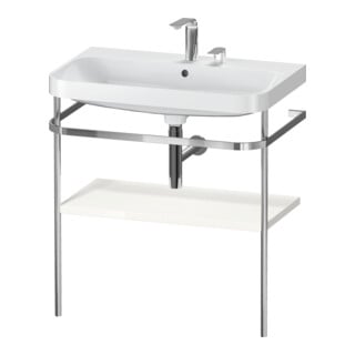Duravit Meuble vasque Happy D.2 Plus 77,5x49 cm, 2 trous, blanc brillant, avec console métal