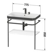 Duravit Meuble vasque Happy D.2 Plus 77,5x49 cm, 2 trous, blanc mat, avec console-3