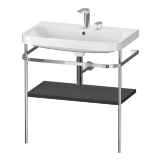 Duravit Meuble vasque Happy D.2 Plus 77,5x49 cm, 2 trous, graphite mat, avec console
