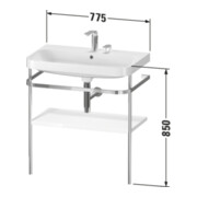 Duravit Meuble vasque Happy D.2 Plus 77,5x49 cm, 2 trous, graphite mat, avec console-4