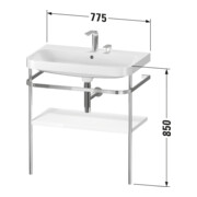 Duravit Meuble vasque Happy D.2 Plus 77,5x49 cm, 2 trous, graphite mat, avec console-4