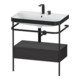 Duravit Meuble vasque Happy D.2 Plus 77,5x49 cm, 2 trous, gris, avec console, 1 tiroir-1