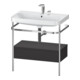 Duravit Meuble vasque Happy D.2 Plus 77,5x49 cm, 2 trous, gris, avec console, 1 tiroir-1