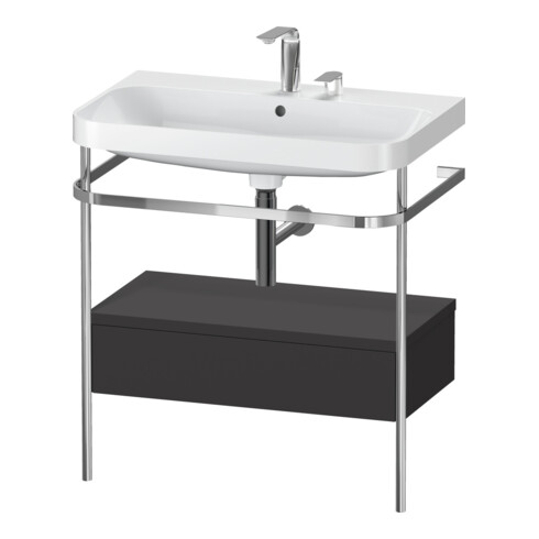 Duravit Meuble vasque Happy D.2 Plus 77,5x49 cm, 2 trous, gris, avec console, 1 tiroir