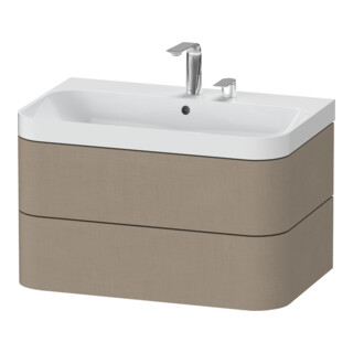 Duravit Meuble vasque Happy D.2 Plus 77,5x49 cm, 2 trous, lin, 2 tiroirs