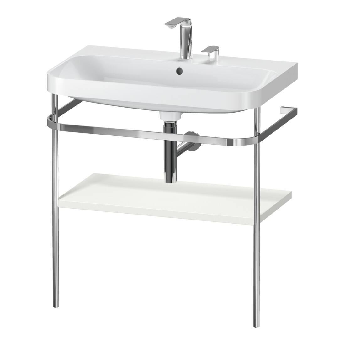 Duravit Meuble vasque Happy D.2 Plus 77,5x49 cm, 2 trous, noir mat, avec console