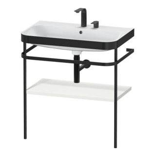 Duravit Meuble vasque Happy D.2 Plus 77,5x49 cm, 2 trous, noir mat, avec console