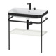 Duravit Meuble vasque Happy D.2 Plus 77,5x49 cm, 2 trous, noir mat, avec console-1