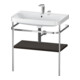 Duravit Meuble vasque Happy D.2 Plus 77,5x49 cm, 2 trous, noyer, avec console-1