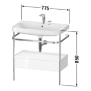 Duravit Meuble vasque Happy D.2 Plus 77,5x49 cm, 2 trous, sans console, 1 tiroir-3