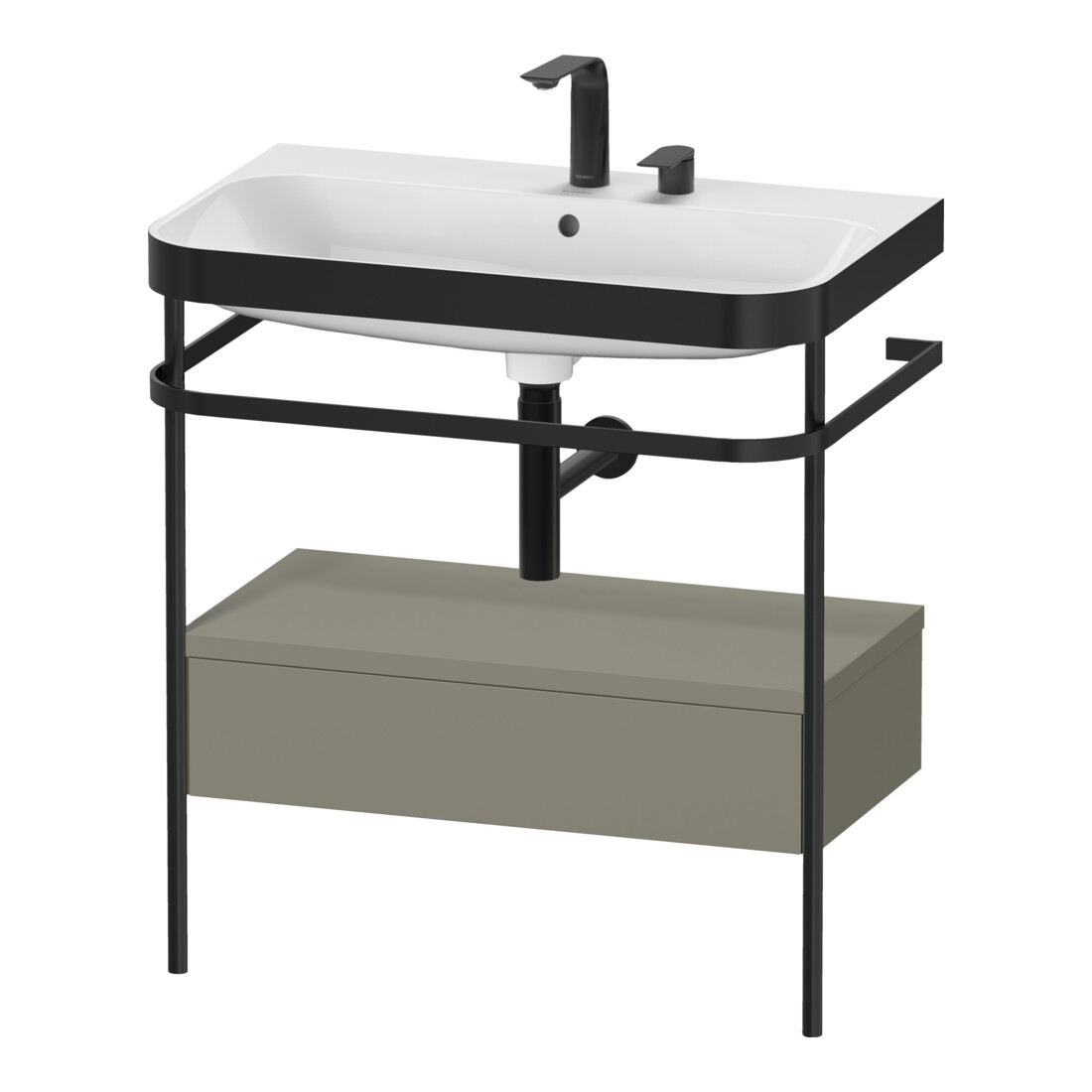 Duravit Meuble vasque Happy D.2 Plus 77,5x49 cm, 2 trous, st-g m, avec console, 1 tiroir
