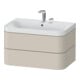 Duravit Meuble vasque Happy D.2 Plus 77,5x49 cm, 2 trous, taupe mat, 2 tiroirs-1