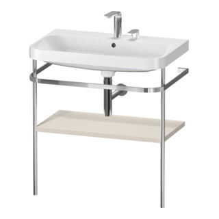 Duravit Meuble vasque Happy D.2 Plus 77,5x49 cm, 2 trous, taupe mat, avec console