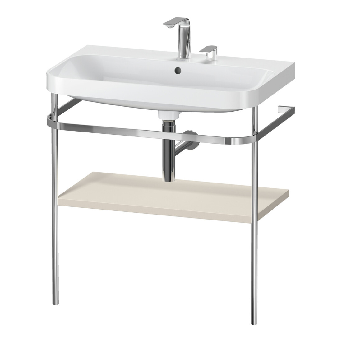 Duravit Meuble vasque Happy D.2 Plus 77,5x49 cm, 2 trous, taupe mat, avec console