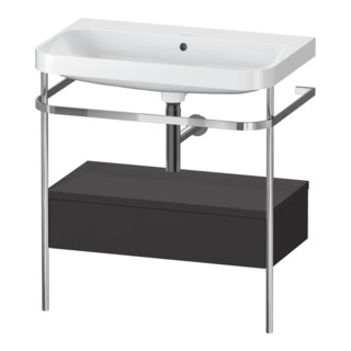 Duravit Meuble vasque Happy D.2 Plus 77,5x49 cm, gris mat, avec console, 1 tiroir, sans trop-plein