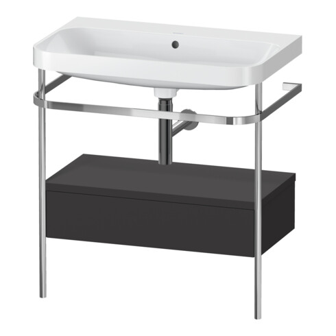 Duravit Meuble vasque Happy D.2 Plus 77,5x49 cm, gris mat, avec console, 1 tiroir, sans trop-plein