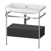 Duravit Meuble vasque Happy D.2 Plus 77,5x49 cm, gris mat, avec console, 1 tiroir, sans trop-plein