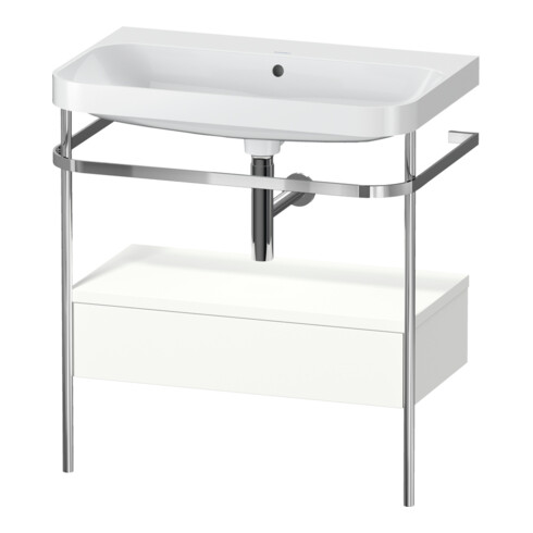 Duravit Meuble vasque Happy D.2 Plus 77,5x49 cm, sans robinetterie, blanc mat, avec console, 1 tiroir