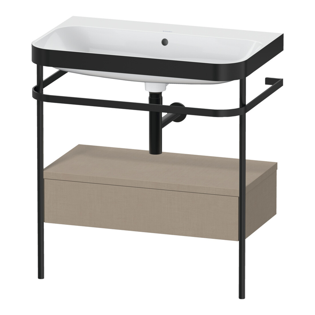 Duravit Meuble vasque Happy D.2 Plus 77,5x49 cm, sans trop-plein, blanc, avec console, 1 tiroir
