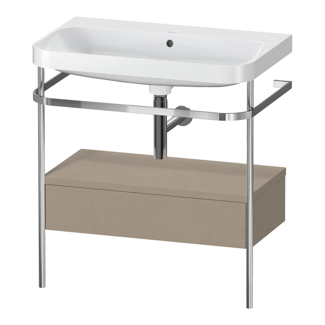 Duravit Meuble vasque Happy D.2 Plus 77,5x49 cm, sans trop-plein, blanc, avec console, 1 tiroir