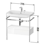 Duravit Meuble vasque Happy D.2 Plus 77,5x49 cm, sans trou, avec siphon, 1 tiroir-3