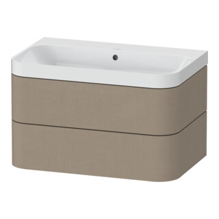 Duravit Meuble vasque Happy D.2 Plus 77,5x49 cm, sans trou, lin, 2 tiroirs